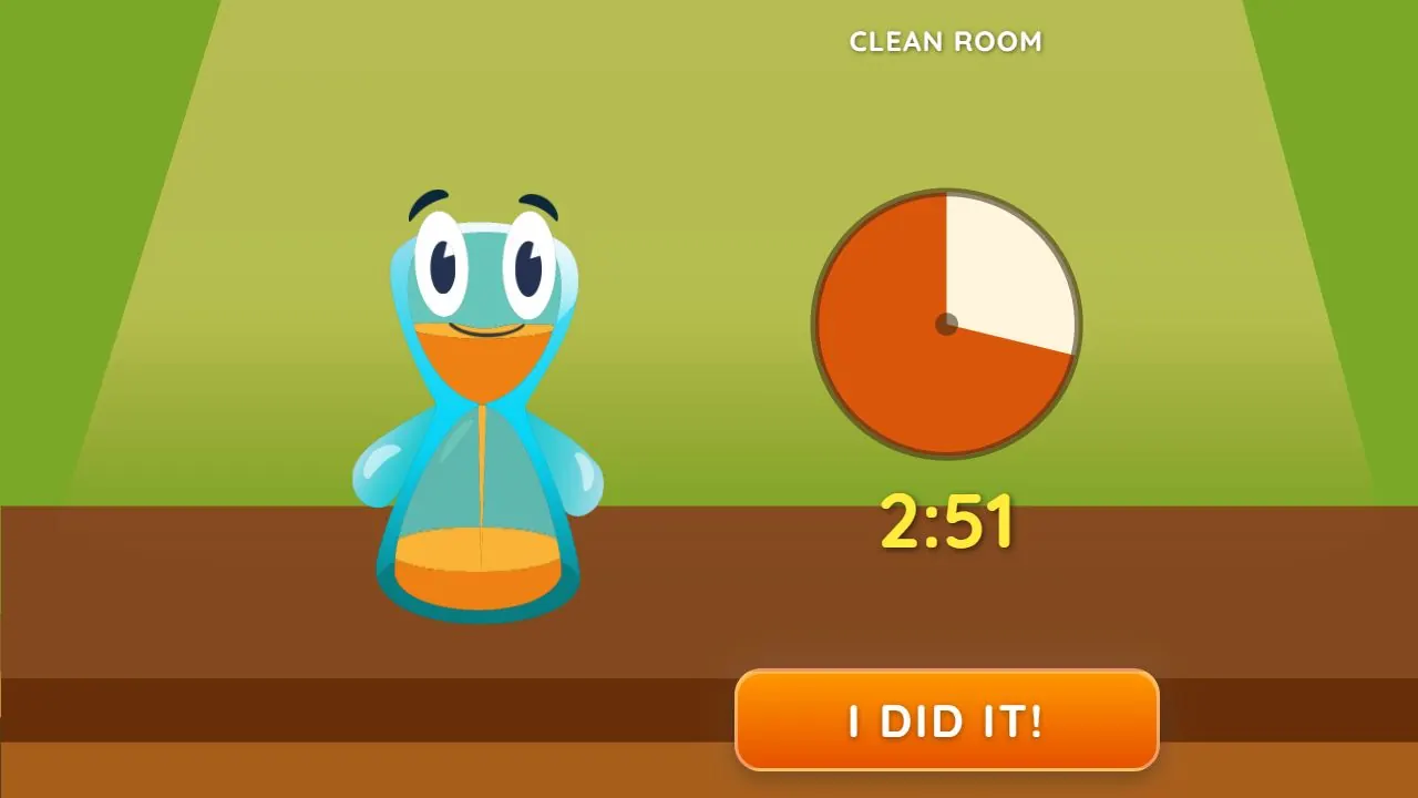 Lickety Split’s cleanup task with visible timer progress