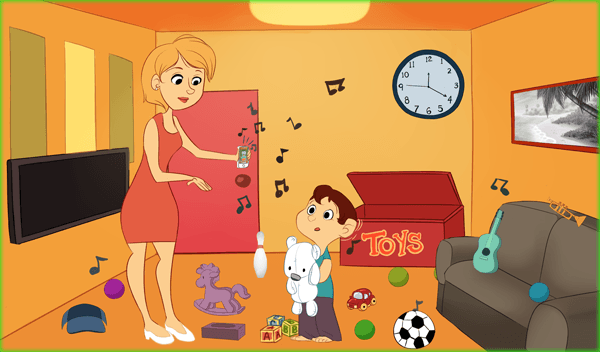 La clessidra animata comincia il suo dolce ballo e parte la musica.